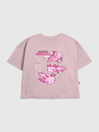 Tricou grafic Minecraft Axolotl pentru copii