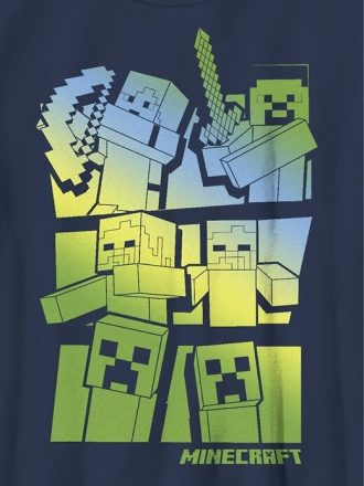 Tricou grafic Minecraft Steve și Alex VS Mobs pentru copii
