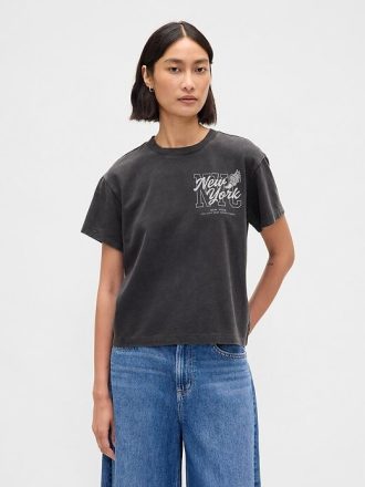 Tricou grafic NYC relaxat