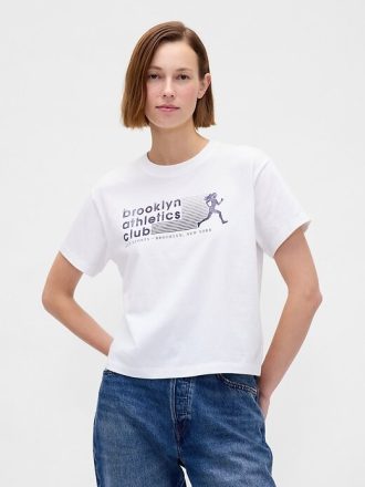 Tricou grafic relaxat de la Brooklyn Athletics Club