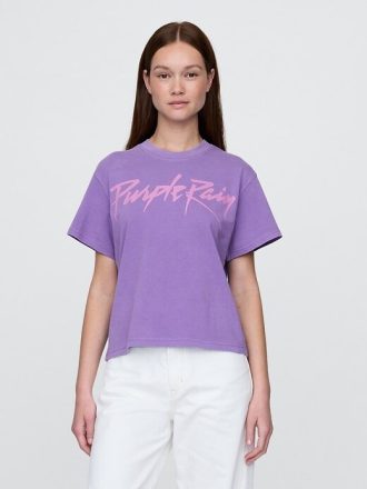 Tricou grafic relaxat Purple Rain