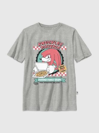 Tricou grafic Sonic The Hedgehog Knuckles Pizza pentru copii
