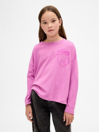 Tricou grafic supradimensionat Super Mario pentru copii