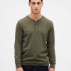 Tricou Henley din tricot dublu Tricou Henley din tricot dublu