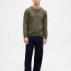 Tricou Henley din tricot dublu Tricou Henley din tricot dublu