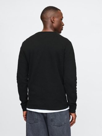 Tricou Henley din tricot dublu