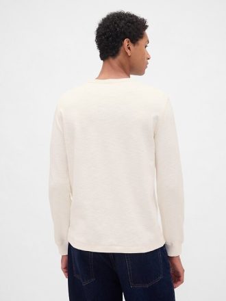 Tricou Henley din tricot dublu