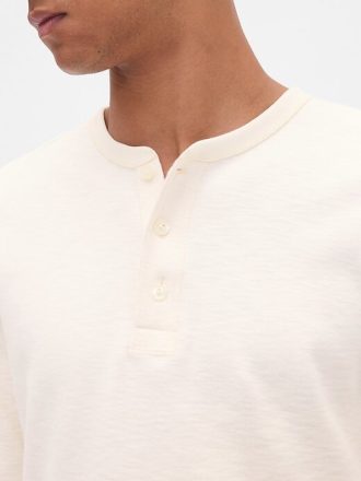 Tricou Henley din tricot dublu