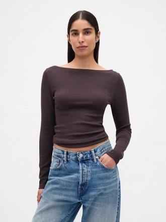 Tricou modern Boatneck