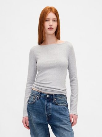 Tricou modern Boatneck