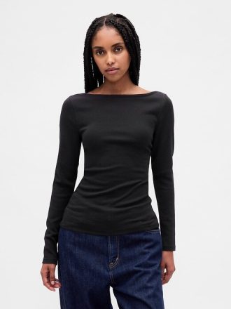 Tricou modern Boatneck
