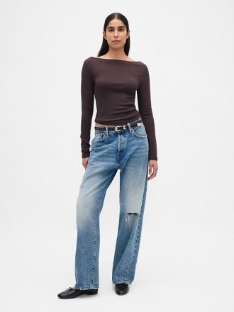 Tricou modern Boatneck