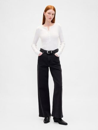 Tricou modern Rib Henley