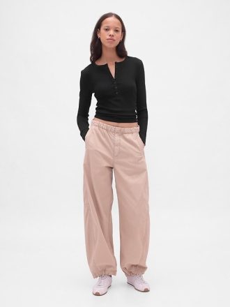 Tricou modern Rib Henley