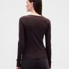 Tricou modern Rib Henley