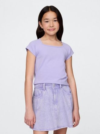 Tricou pentru copii cu gât pătrat