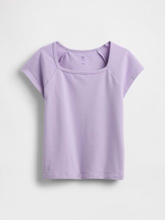 Tricou pentru copii cu gât pătrat