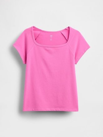 Tricou pentru copii cu gât pătrat