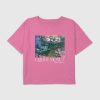 Tricou pentru copii Monet Garden Painting Graphic Boxy Crop