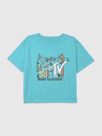 Tricou pentru copii MTV Butterflies Graphic Boxy Crop