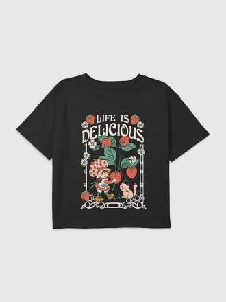 Tricou pentru copii Strawberry Shortcake Life Is Delicious Graphic Boxy Crop