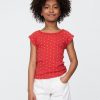 Tricou Pointelle cu dantelă pentru copii