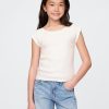 Tricou Pointelle cu dantelă pentru copii