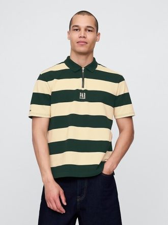 Tricou polo cu dungi Gap × Malbon Logo