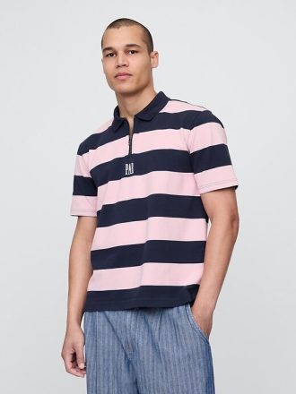 Tricou polo cu dungi Gap × Malbon Logo