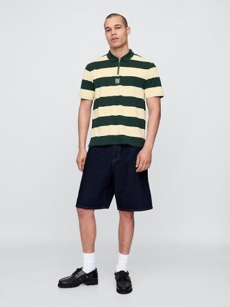 Tricou polo cu dungi Gap × Malbon Logo