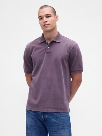 Tricou polo relaxat din piqué