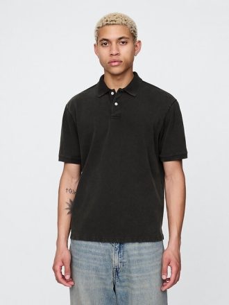 Tricou polo relaxat din piqué
