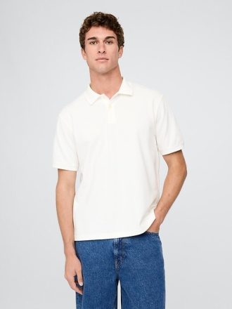 Tricou polo relaxat din piqué