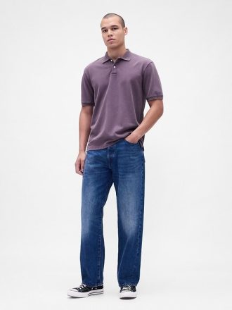 Tricou polo relaxat din piqué