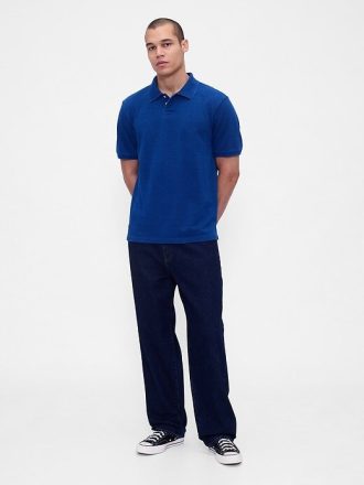 Tricou polo relaxat din piqué