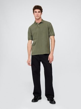 Tricou polo relaxat din piqué
