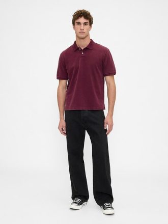 Tricou polo relaxat din piqué