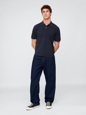 Tricou polo relaxat din piqué