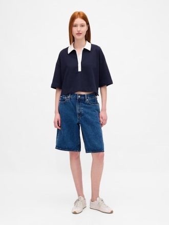 Tricou polo VintageSoft Heavyweight Crop din bumbac organic