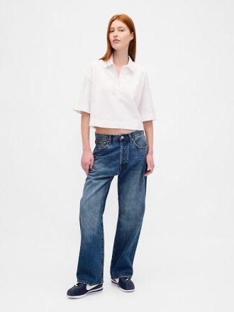 Tricou polo VintageSoft Heavyweight Crop din bumbac organic