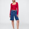 Tricou tricot Henley din Jersey Tricou tricot Henley din Jersey