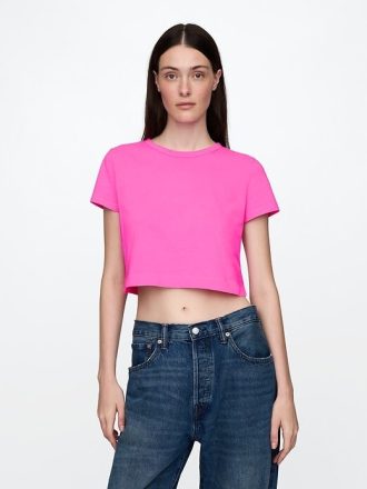 Tricou VintageSoft Crop din bumbac organic