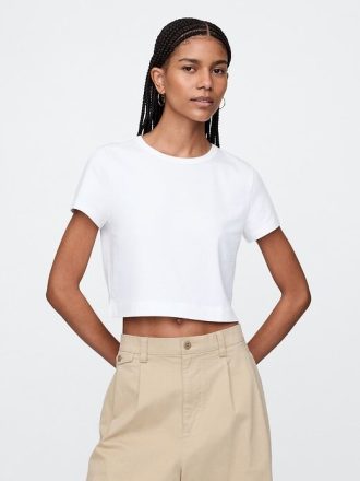 Tricou VintageSoft Crop din bumbac organic
