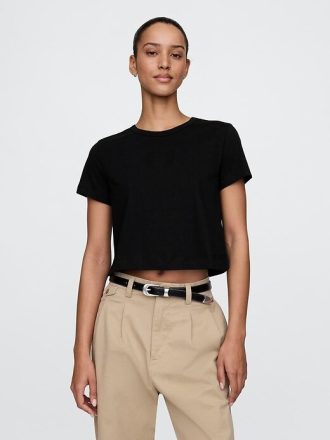 Tricou VintageSoft Crop din bumbac organic