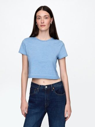 Tricou VintageSoft Crop din bumbac organic