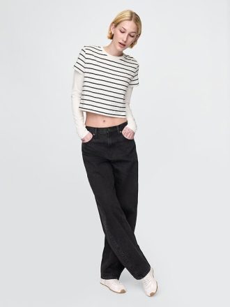 Tricou VintageSoft Crop din bumbac organic
