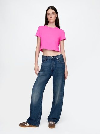 Tricou VintageSoft Crop din bumbac organic