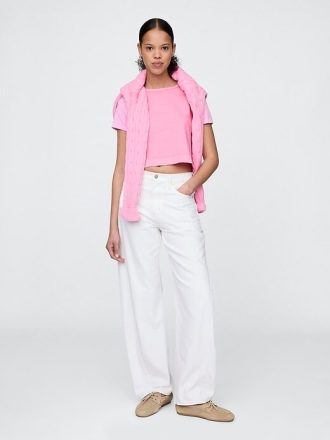 Tricou VintageSoft Crop din bumbac organic