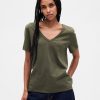 Tricou VintageSoft cu decolteu în V din bumbac organic Tricou VintageSoft cu decolteu în V din bumbac organic