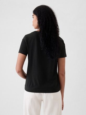 Tricou VintageSoft cu decolteu în V din bumbac organic